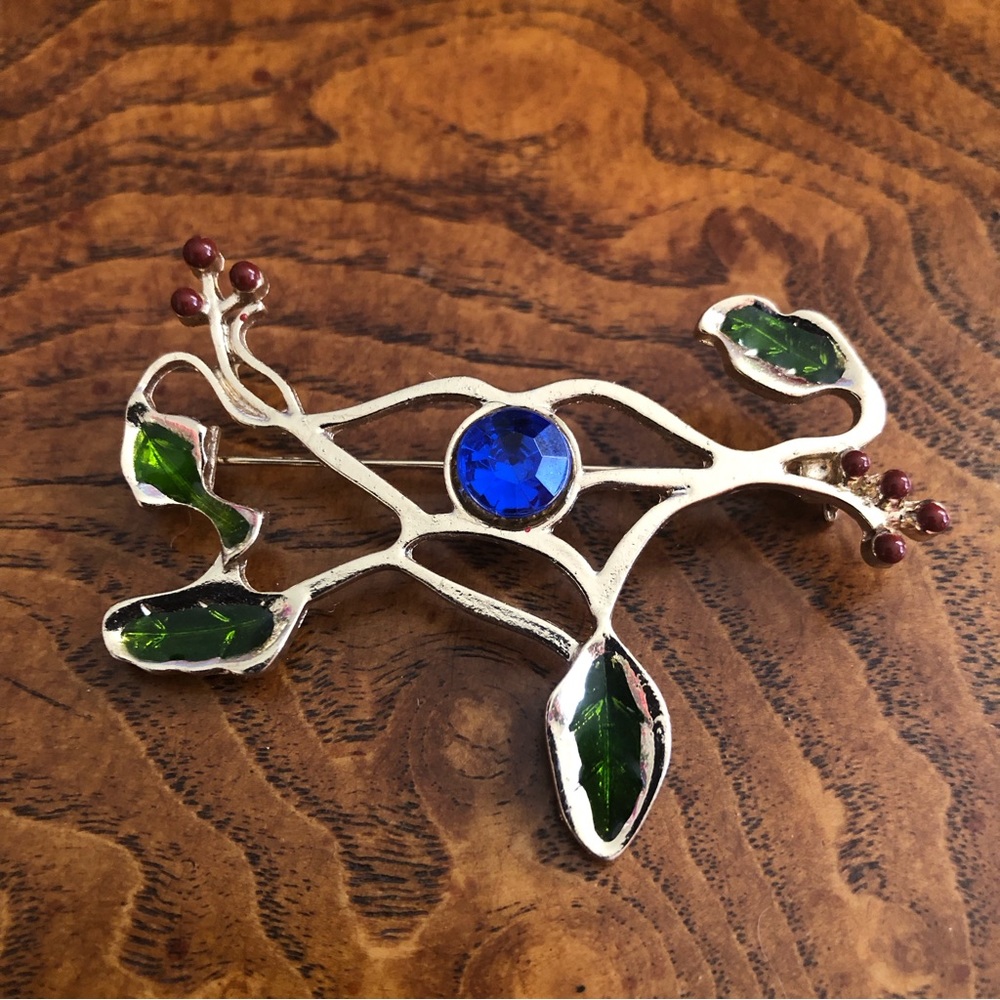 Kenneth Cole botanical enamel brooch